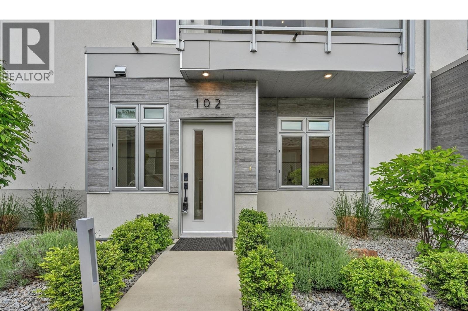 Unit 102 at The Artisan on Lee, 222 Lee Avenue, Penticton — front entrance