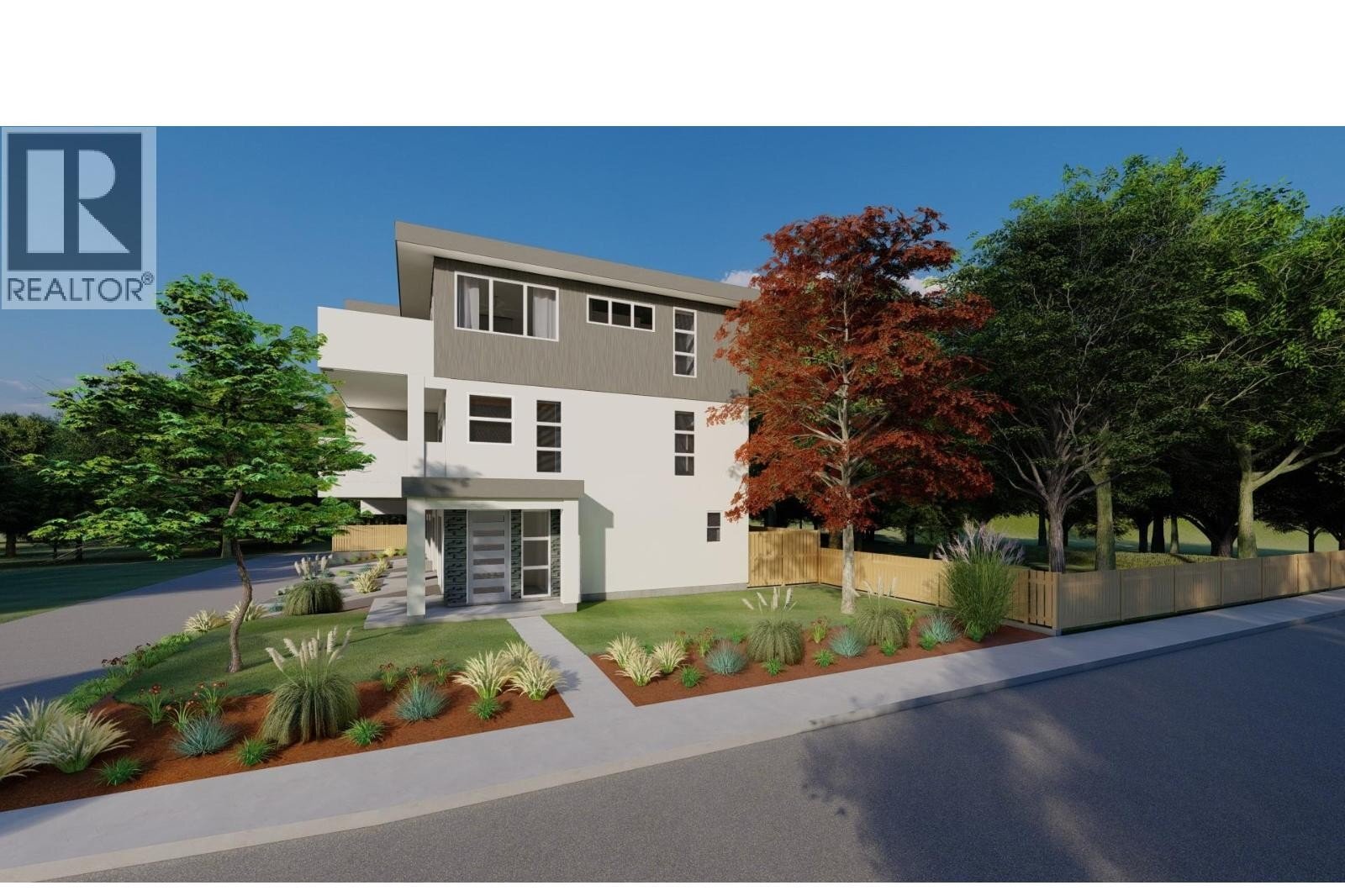 Unit 102 at The Wade Residences, 463 Wade Avenue, Penticton — exterior architectural rendering