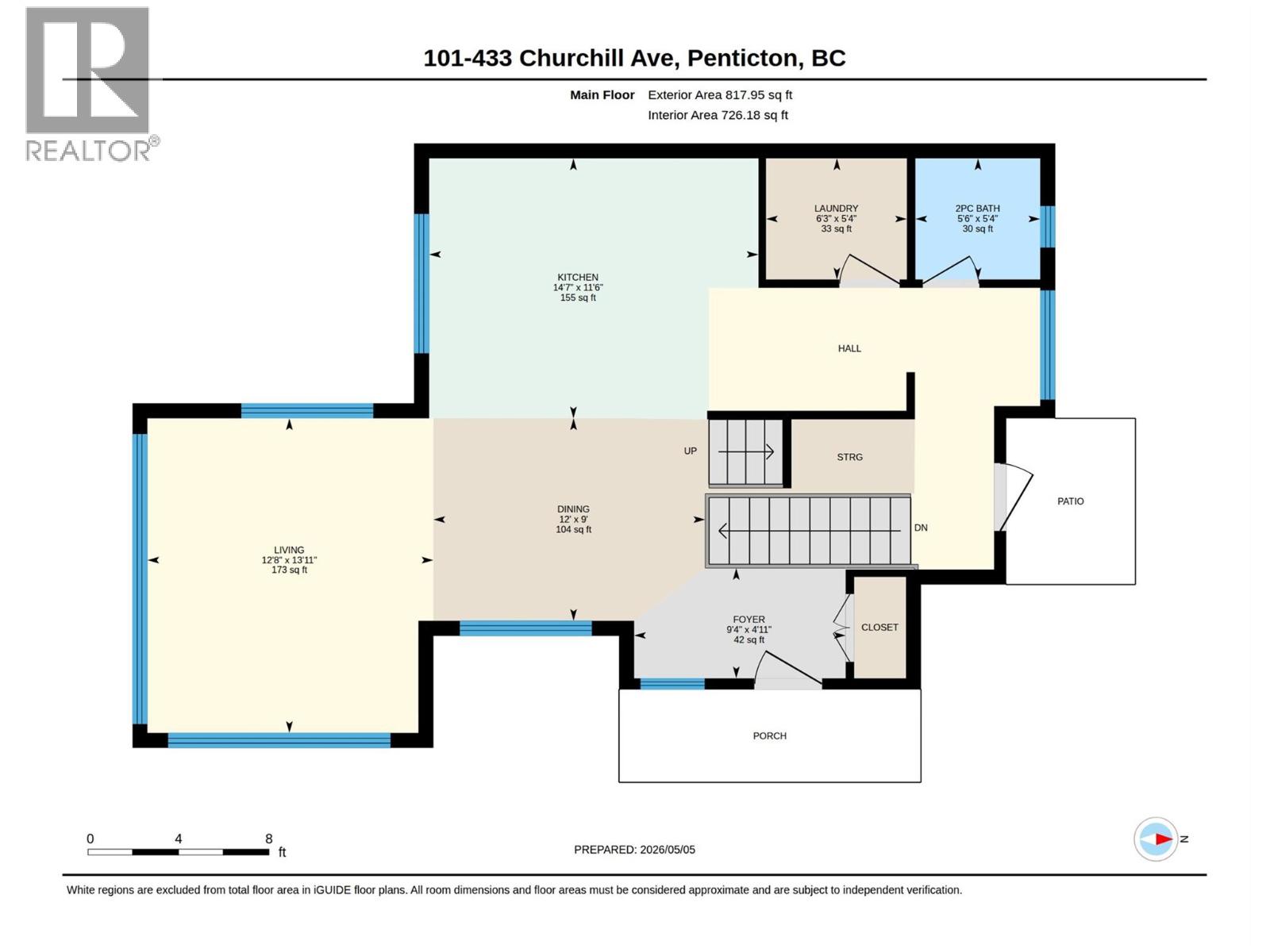 101-433 Churchill Avenue, Penticton — main living-level floor plan