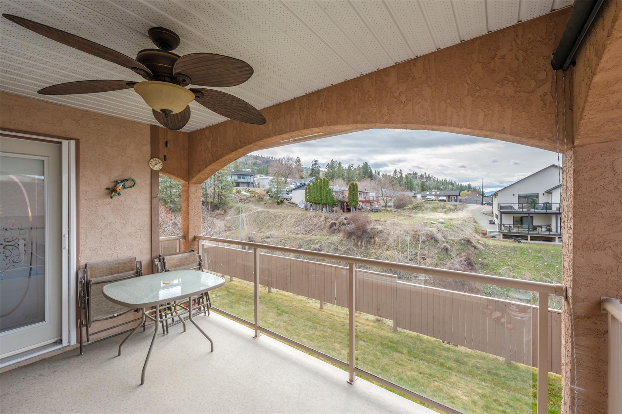 108-705 Balsam Avenue, Penticton — covered patio overlooking green space