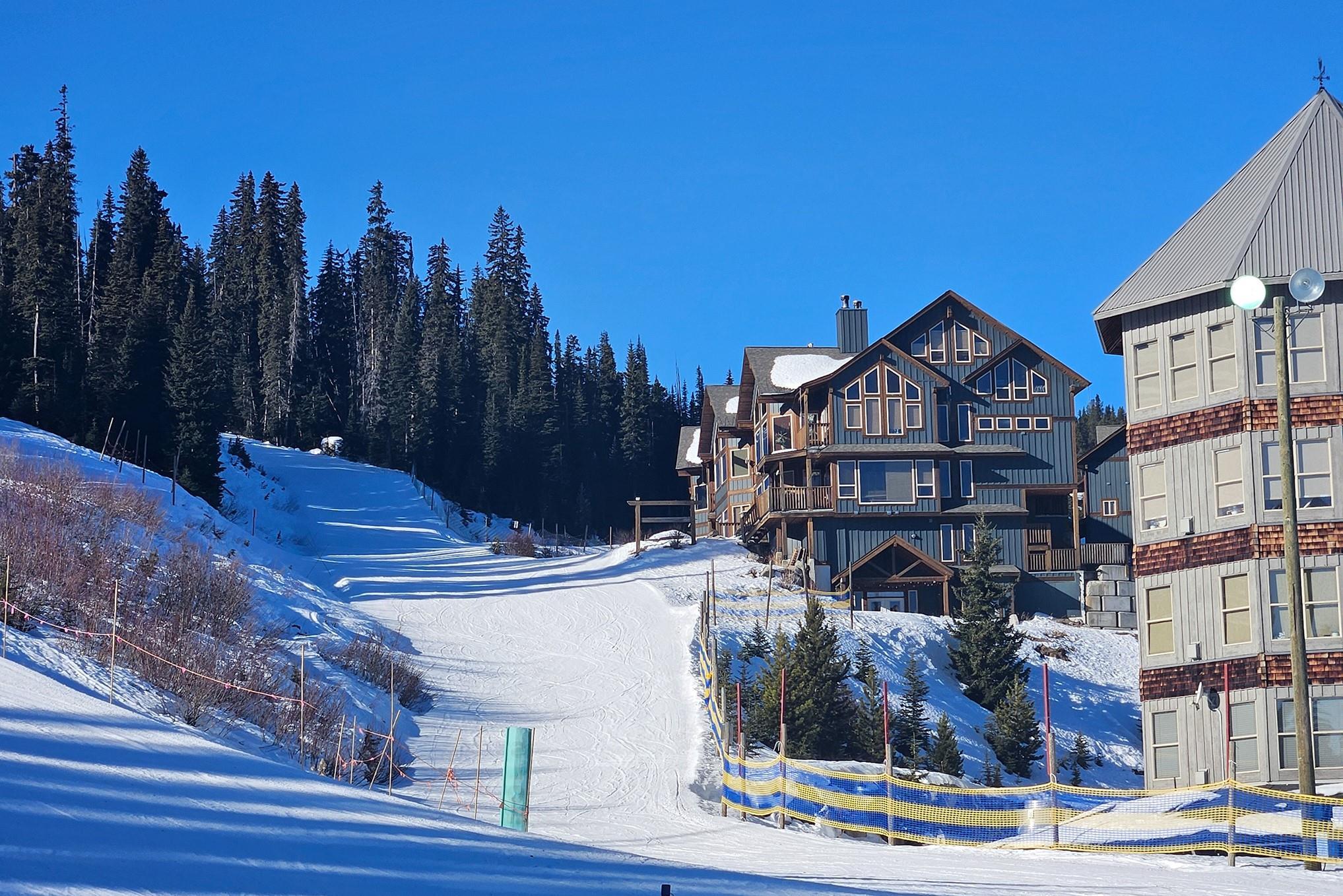 Slope-side exterior and ski-village setting near Snowridge at Apex Mountain.