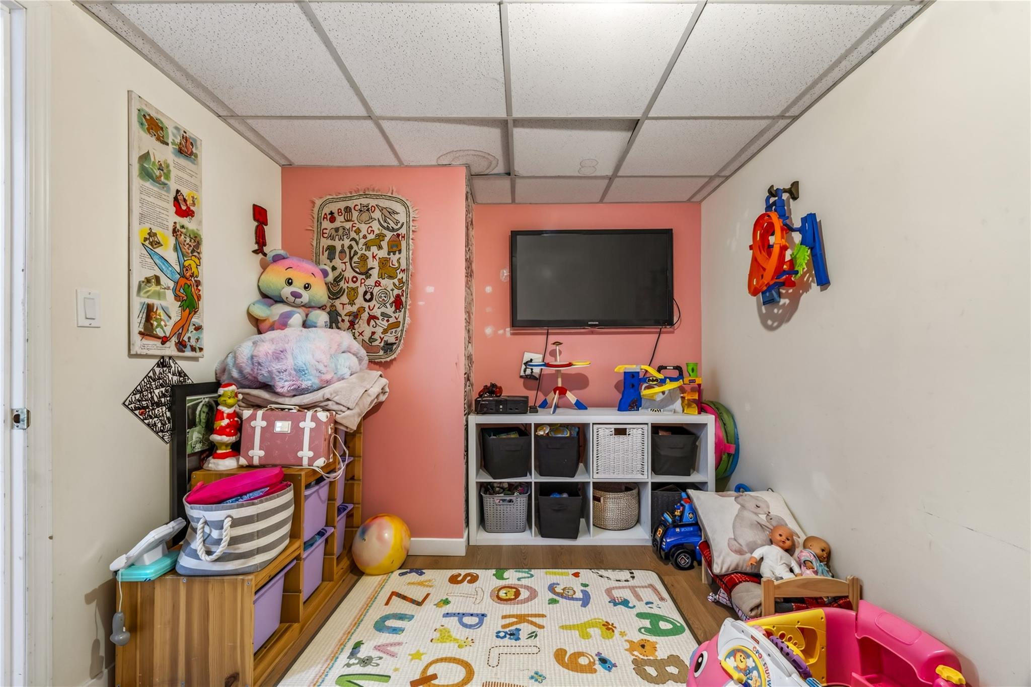 Lower-level den or recreation room in Unit 156.